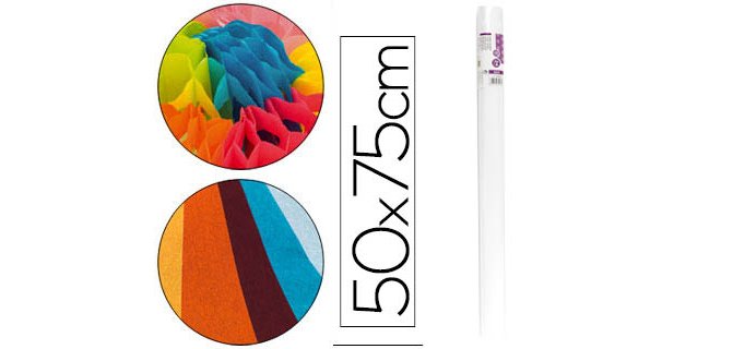 Papel seda liderpapel blanco 17g/m2 rollo de 24 hojas 50x75cm