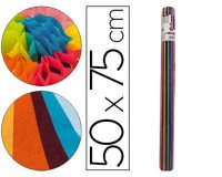 Papel seda liderpapel 12 colores surtidos 17g/m2 rollo de 24 hojas 50x75cm