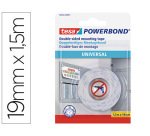 Cinta adhesiva tesa doble cara powerbond universal uso interior 1,5 m x 19 mm
