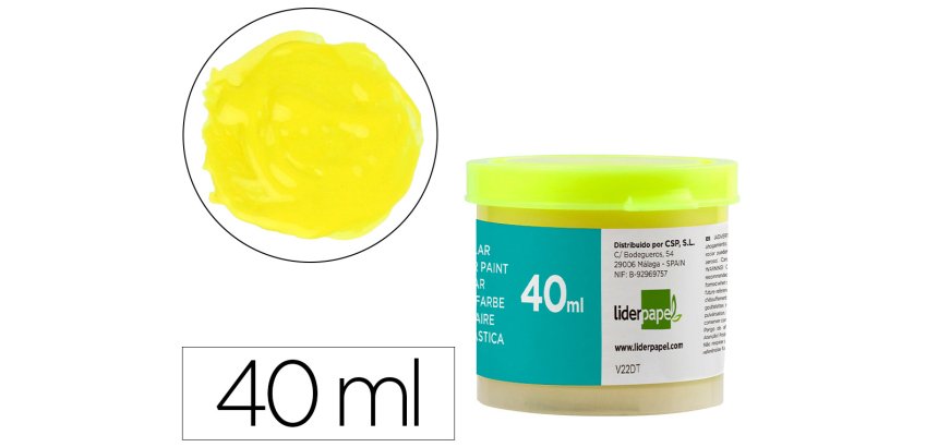 Témpera escolar Liderpapel - Bote de 40 ml.
