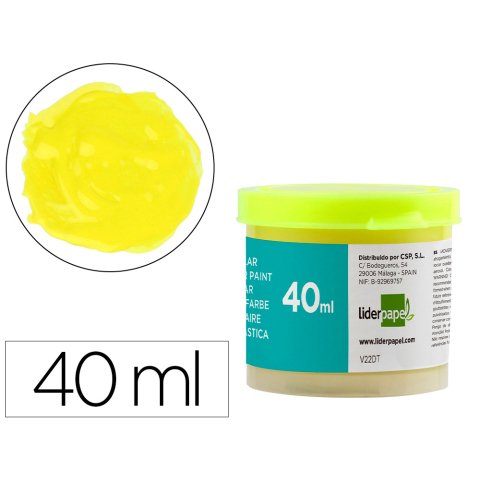 Tempera escolar liderpapel 40 ml amarillo limon