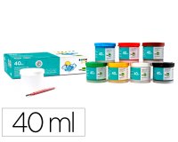 Tempera liderpapel escolar 40 ml caja 7 colores surtidos + pincel