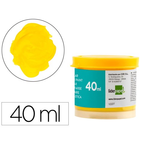 Tempera escolar liderpapel 40 ml amarillo
