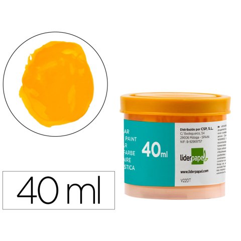 Tempera escolar liderpapel 40 ml amarillo oro