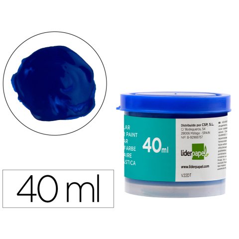 Tempera escolar liderpapel 40 ml azul ultramar