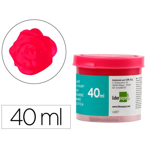 Tempera escolar liderpapel 40 ml magenta