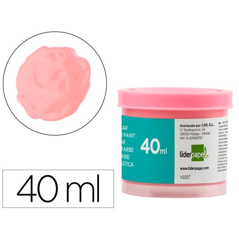 Tempera escolar liderpapel 40 ml rosa