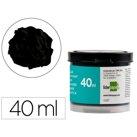 Tempera escolar liderpapel 40 ml negro