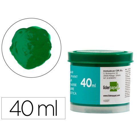 Tempera escolar liderpapel 40 ml verde