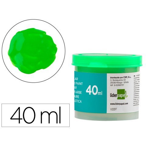 Tempera escolar liderpapel 40 ml verde claro