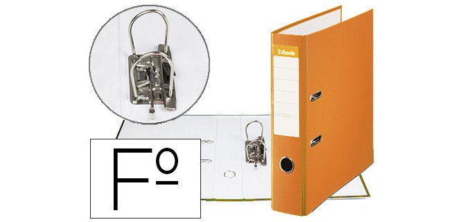 Archivador de palanca esselte carton forrado pvc folio lomo de 75 mm con rado