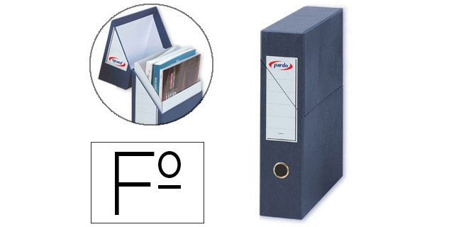 Archivador con tapa pardo carton forrado ollao lomo din a4 80 mm color azul 335x250x80 mm