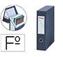 Archivador con tapa pardo carton forrado ollao lomo din a4 80 mm color azul 335x250x80 mm