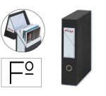 Archivador con tapa pardo carton forrado ollao lomo din a4 80 mm color negro 335x250x80 mm