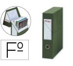 Archivador con tapa pardo carton forrado ollao lomo din a4 80 mm color verde 335x250x80 mm