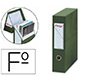 Archivador con tapa pardo carton forrado ollao lomo din a4 80 mm color verde 335x250x80 mm