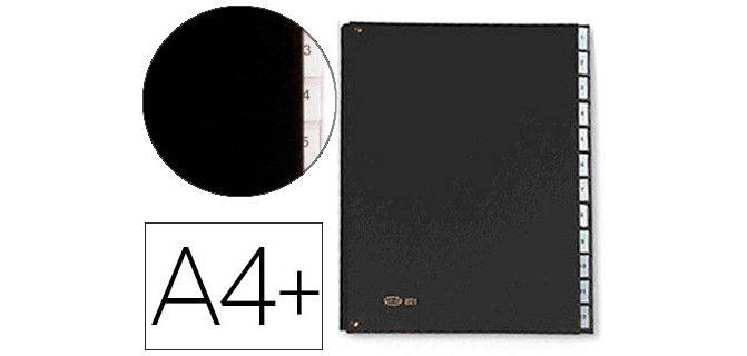 Carpeta clasificadora fuelle pardo carton compacto folio 12 departamentos visor doble personalizables color negro