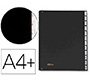 Carpeta clasificadora fuelle pardo carton compacto folio 12 departamentos visor doble personalizables color negro