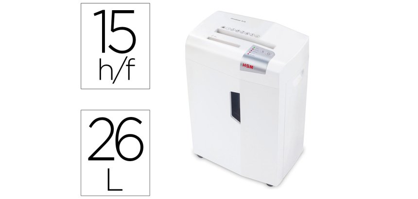 Destructora de documentos HSM shredstar X15, nivel de seguridad 4, corte en partículas, 15 hojas
