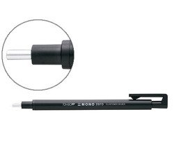 Portagomas tombow mono zero con clip goma redonda 2,3 mm diametro color negro