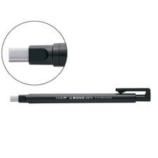 Portagomas tombow mono zero con clip goma rectangular 2,5 x 5 mm color negro