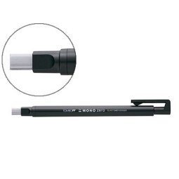 Portagomas tombow mono zero con clip goma rectangular 2,5 x 5 mm color negro