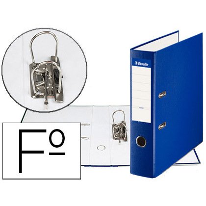 Archivador de palanca esselte carton forrado pvc folio lomo de 75 mm con rado azul