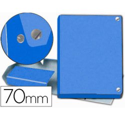 Carpeta proyectos pardo folio lomo 70 mm carton forrado azul con broche