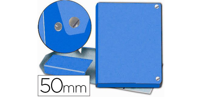 Carpeta proyectos pardo folio lomo 50 mm carton forrado azul con broche
