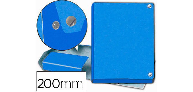 Carpeta proyectos pardo folio lomo 200 mm carton forrado azul con broche