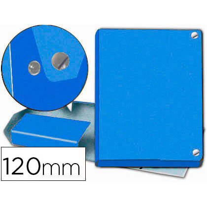 Carpeta proyectos pardo folio lomo 120 mm carton forrado azul con broche