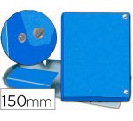 Carpeta proyectos pardo folio lomo 150 mm carton forrado azul con broche
