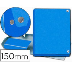 Carpeta proyectos pardo folio lomo 150 mm carton forrado azul con broche