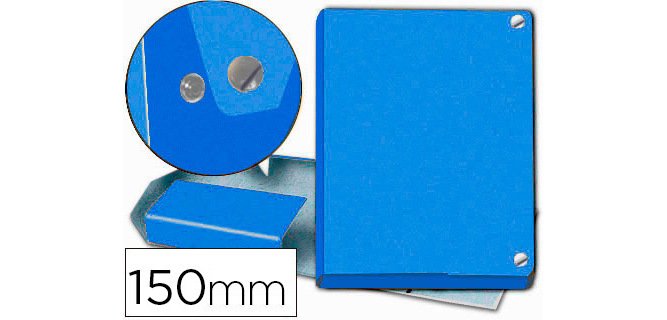 Carpeta proyectos pardo folio lomo 150 mm carton forrado azul con broche