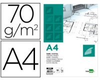 Papel dibujo liderpapel a4 210x297mm 70g/m2 vegetal sobre de 12 hojas