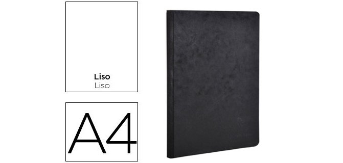 Libreta age-bag tapa cartulina lomo cosido liso 96 hojas color negro 210x297 mm