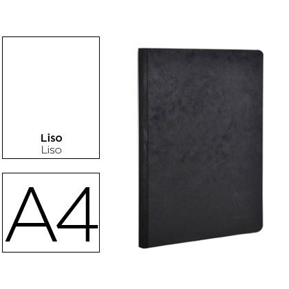 Libreta age-bag tapa cartulina lomo cosido liso 96 hojas color negro 210x297 mm