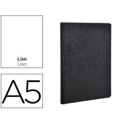 Libreta age-bag tapa cartulina lomo cosido liso 96 hojas color negro 148x210 mm