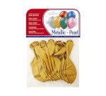 Globo 100% latex biodegradable metalizado oro bolsa de 15 unidades