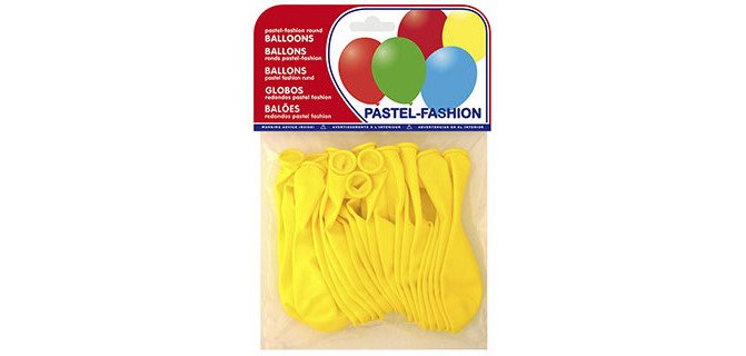 Globo 100% latex biodegradable pastel amarillo bolsa de 20 unidades