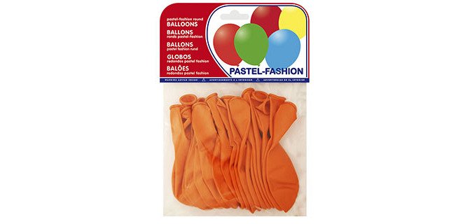 Globo 100% latex biodegradable pastel naranja bolsa de 20 unidades
