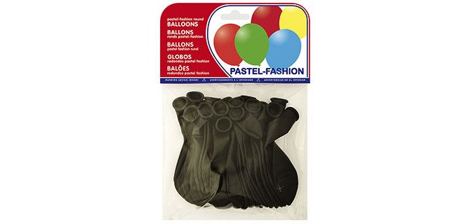 Globo 100% latex biodegradable pastel negro bolsa de 20 unidades