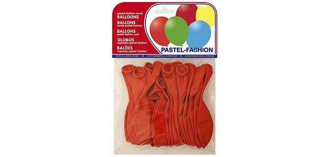 Globo 100% latex biodegradable pastel rojo bolsa de 20 unidades