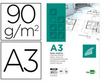 Bloc papel vegetal liderpapel encolado 50 hojas 297x420mm 90gr