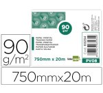 Papel vegetal liderpapel 750mmx20m 90gr rollo rollo