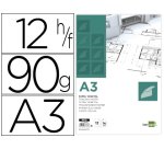Papel vegetal liderpapel a3 90gr 297x420mm sobre de 12 hojas