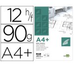 Papel vegetal liderpapel a4+ 90 gr 240x320mm sobre de 12 hojas