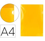 Carpeta dossier uñero plastico q-connect din a4 120 micras amarilla caja de 100 unidades