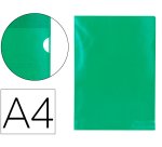 Carpeta dossier uñero plastico q-connect din a4 120 micras verde caja de 100 unidades