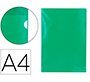 Carpeta dossier uñero plastico q-connect din a4 120 micras verde caja de 100 unidades